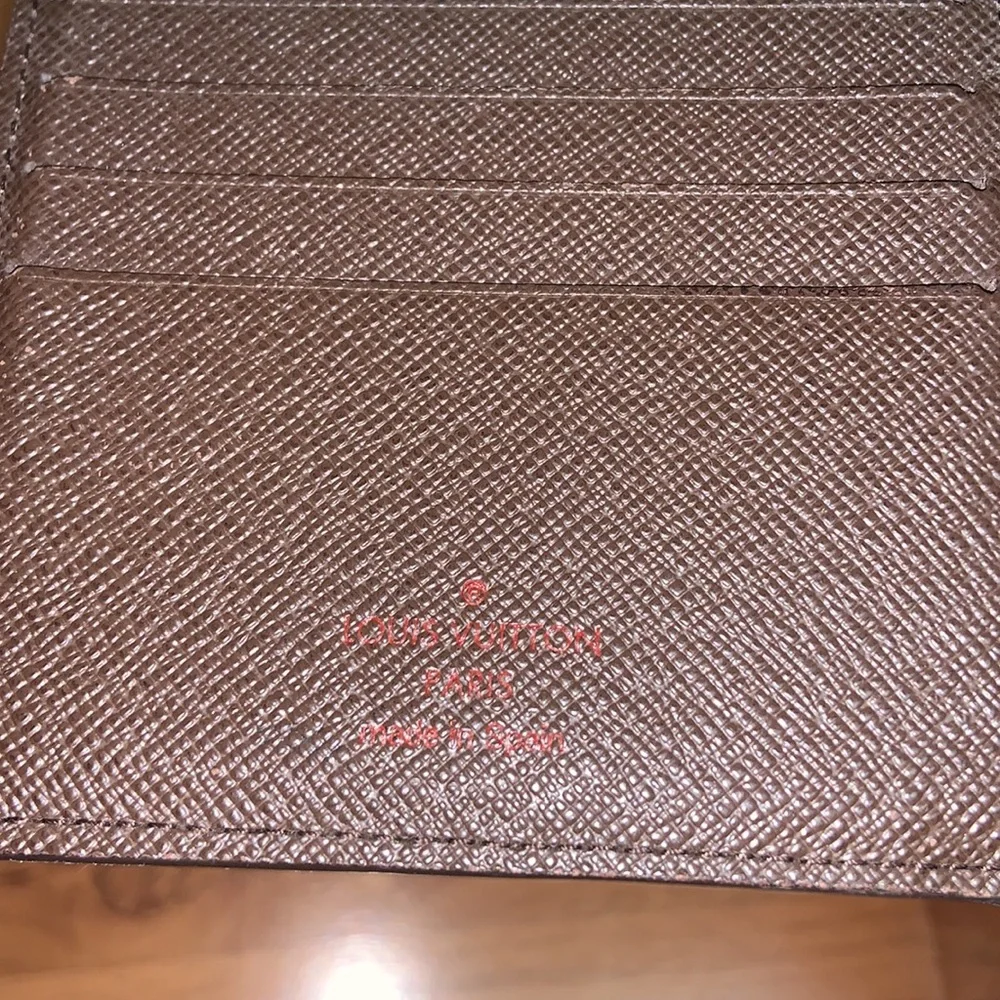 Authentic Louis Vuitton Damier Ebene Marco Bifold Leather Wallet
